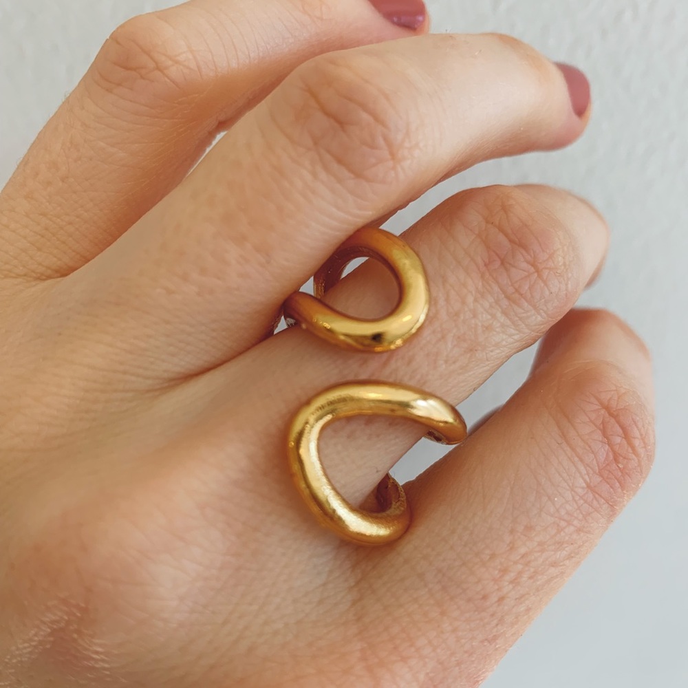 Yellow Gold Abstract Swirl Ring